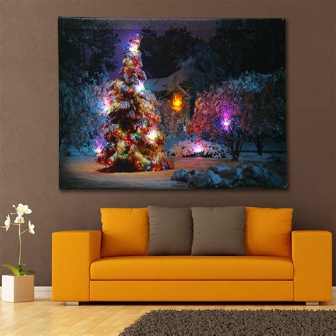 christmas canvas pictures with led lights